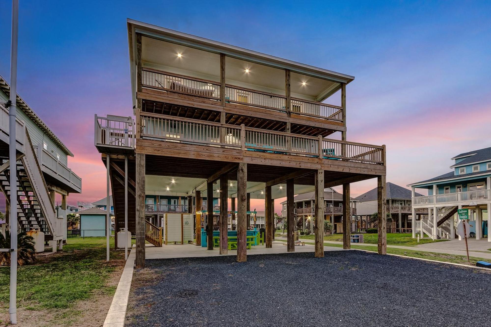 Beachfront - Hot Tub - Bbq - 14 Guests Bolivar Peninsula Exterior foto